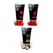 Набор из 3 съедобных лубрикантов JUJU (клубника, малина, кокос) - JuJu - купить с доставкой в Томске