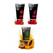 Набор из 3 съедобных лубрикантов JUJU (клубника, малина, тропические фрукты) - JuJu - купить с доставкой в Томске