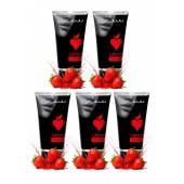 Набор из 5 съедобных лубрикантов JUJU со вкусом клубники - JuJu - купить с доставкой в Томске