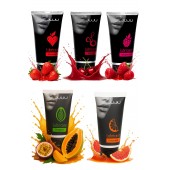 Набор из 5 съедобных лубрикантов JUJU (клубника, малина, тропические фрукты, вишня, грейпфрут) - JuJu - купить с доставкой в Томске