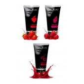 Набор из 3 съедобных лубрикантов JUJU (клубника, малина, вишня) - JuJu - купить с доставкой в Томске