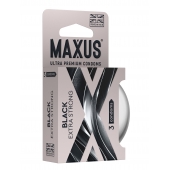 Черные утолщенные презервативы MAXUS Extra Strong с железным кейсом - 3 шт. - Maxus - купить с доставкой в Томске