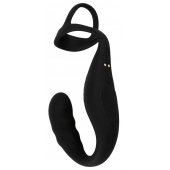 Черное эрекционное кольцо со стимуляцией промежности и анальной пробкой Cock Ring with RC Prostate Plug - Orion - в Томске купить с доставкой Черное эрекционное кольцо со стимуляцией промежности и анальной пробкой Cock Ring with RC Prostate Plug - Orion - в Томске купить с доставкой