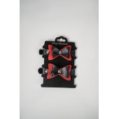 Черно-красные кожаные наручники с бантиками - Crazy Handmade - купить с доставкой в Томске