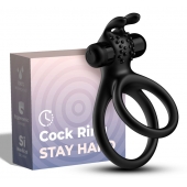 Черное эрекционное виброкольцо с подхватом мошонки Stay Hard - Boys of Toys - в Томске купить с доставкой Черное эрекционное виброкольцо с подхватом мошонки Stay Hard - Boys of Toys - в Томске купить с доставкой