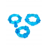 Набор из 3 синих эрекционных колец с различным рельефом - Erowoman-Eroman - в Томске купить с доставкой Набор из 3 синих эрекционных колец с различным рельефом - Erowoman-Eroman - в Томске купить с доставкой