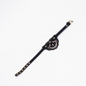 Черный чокер с клепками и золотистой фурнитурой - Crazy Handmade - купить с доставкой в Томске