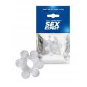Прозрачное эрекционное кольцо с 6 стимулирующими шариками - Sex Expert - в Томске купить с доставкой Прозрачное эрекционное кольцо с 6 стимулирующими шариками - Sex Expert - в Томске купить с доставкой