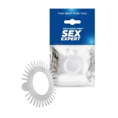 Эластичное эрекционное кольцо с шипиками и шариком - Sex Expert - в Томске купить с доставкой
