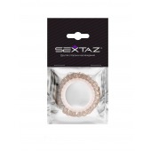 Эрекционное кольцо с бежевыми «ресничками» - Sextaz - в Томске купить с доставкой