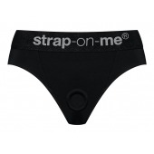Черные трусики для насадок Heroine Lingerie Harness - size XL - Strap-on-me - купить с доставкой в Томске