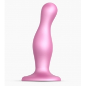 Розовая насадка Strap-On-Me Dildo Plug Curvy size M - Strap-on-me - купить с доставкой в Томске