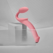 Розовый безремневой страпон Strap-on-me Semi-Realistic Bendable Strap-On size XL - Strap-on-me - купить с доставкой в Томске