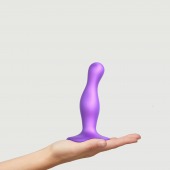 Фиолетовая насадка Strap-On-Me Dildo Plug Curvy size S - Strap-on-me - купить с доставкой в Томске