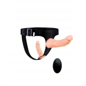 Женский страпон с 2 насадками, вибрацией и пультом ДУ - Erowoman-Eroman - купить с доставкой в Томске