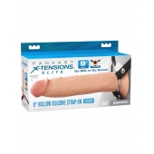 Телесный пустотелый фаллопротез 9’’ Hollow Silicone Strap-On - 24,1 см. - Pipedream - купить с доставкой в Томске
