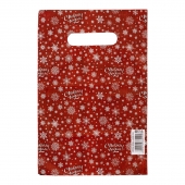 Красный подарочный новогодний пакет с вырубной ручкой (20х30 см) - Сима-Ленд - купить с доставкой в Томске