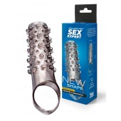Дымчатая насадка на пенис с шипами и выпуклостями - 12 см. - Sex Expert - в Томске купить с доставкой