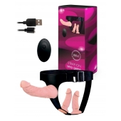 Женский страпон с 3 насадками и вибрацией - Erowoman-Eroman - купить с доставкой в Томске