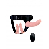 Женский страпон с 3 насадками и вибрацией - Erowoman-Eroman - купить с доставкой в Томске