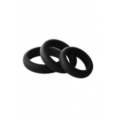 Набор из 3 черных эрекционных колец Smooth Silicone Cockring Pack - Dream Toys - в Томске купить с доставкой