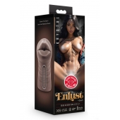 Коричневый мастурбатор-ротик Krystal Vibrating Masturbator - Blush Novelties - в Томске купить с доставкой