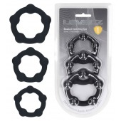 Набор из 3 эрекционных колец Beaded Silicone Cockring Set - Shots Media BV - в Томске купить с доставкой