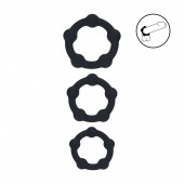 Набор из 3 эрекционных колец Beaded Silicone Cockring Set - Shots Media BV - в Томске купить с доставкой