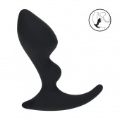 Черная анальная пробка для массажа простаты Double Ripple Silicone Prostate Massager - Shots Media BV - в Томске купить с доставкой