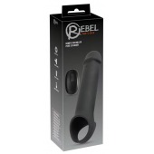 Черная вибронасадка для пениса с хомутом для мошонки и пультом ДУ Remote Controlled Penis Extension - Orion - в Томске купить с доставкой