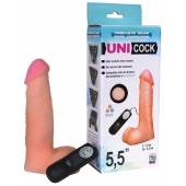 Фаллическая насадка Харнесс UNICOCK 5,5  с вибрацией - 17 см. - LOVETOY (А-Полимер) - купить с доставкой в Томске