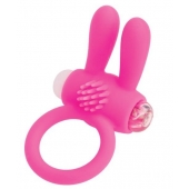 Розовое эрекционное виброкольцо A-toys с ушками - A-toys - в Томске купить с доставкой