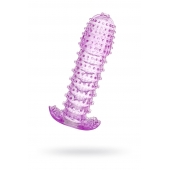 Гелевая фиолетовая насадка с шипами - 12 см. - Toyfa Basic - в Томске купить с доставкой