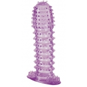 Гелевая фиолетовая насадка с шипами - 12 см. - Toyfa Basic - в Томске купить с доставкой