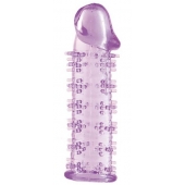 Гелевая фиолетовая насадка на фаллос с шипами - 12 см. - Toyfa Basic - в Томске купить с доставкой