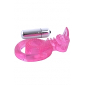 Розовая вибронасадка со стимулятор клитора   Язычок - Toyfa Basic - в Томске купить с доставкой Розовая вибронасадка со стимулятор клитора   Язычок - Toyfa Basic - в Томске купить с доставкой