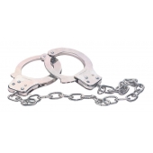 Наручники из металла с длинной цепочкой CHROME HANDCUFFS METAL HANDCUFFS W. KEY - NMC - купить с доставкой в Томске