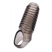 Дымчатая насадка с рёбрышками и подхватом мошонки ToyFa XLover - 12,5 см. - ToyFa - в Томске купить с доставкой