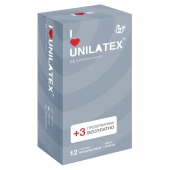 Презервативы с рёбрами Unilatex Ribbed - 12 шт. + 3 шт. в подарок - Unilatex - купить с доставкой в Томске