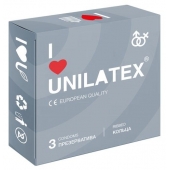Презервативы с рёбрами Unilatex Ribbed - 3 шт. - Unilatex - купить с доставкой в Томске