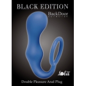 Синее эрекционное кольцо с анальной пробкой Double Pleasure Anal Plug - Lola Games - в Томске купить с доставкой
