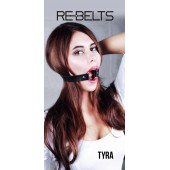 Чёрный кожаный чокер-кляп Tyra Black - Rebelts - купить с доставкой в Томске