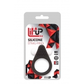 Чёрное эрекционное кольцо LIT-UP SILICONE STIMU RING 1 BLACK - Dream Toys - в Томске купить с доставкой