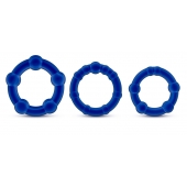 Набор из 3 синих эрекционных колец Stay Hard Beaded Cockrings - Blush Novelties - в Томске купить с доставкой