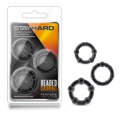 Набор из 3 чёрных эрекционных колец Stay Hard Beaded Cockrings - Blush Novelties - в Томске купить с доставкой