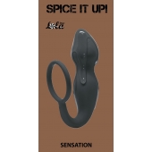 Серое эрекционное кольцо Sensation с анальным стимулятором - Lola Games - в Томске купить с доставкой