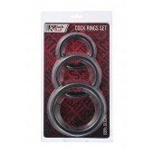 Набор из 3 чёрных эрекционных колец - ToyFa - в Томске купить с доставкой