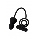 Чёрное эрекционное кольцо с вибростимулятором и анальным хвостом - Erotist Adult Toys - в Томске купить с доставкой