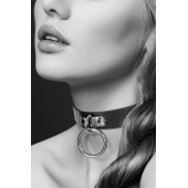 Узенький ошейник из полиуретана с кольцом - Bijoux Pour Toi - купить с доставкой в Томске