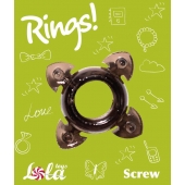 Чёрное эрекционное кольцо Rings Screw - Lola Games - в Томске купить с доставкой
